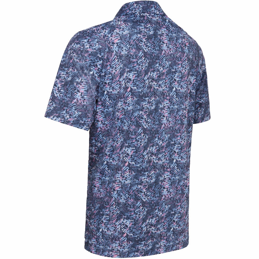 Soft Cotton Feel Callaway Geo Print Polo Shirt - Peacoat