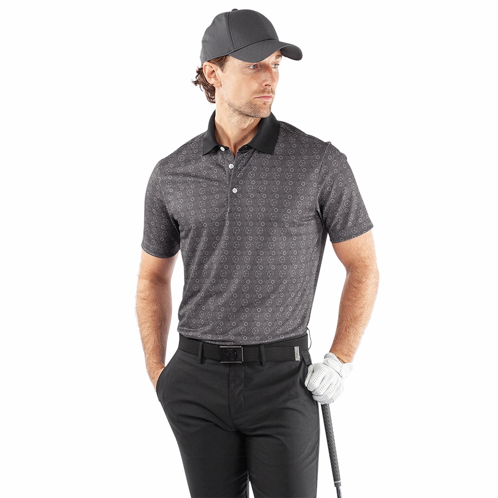 Galvin Green Miracle Polo Shirt - Sharkskin/Black All-Day Comfort Wear High Density Weave
