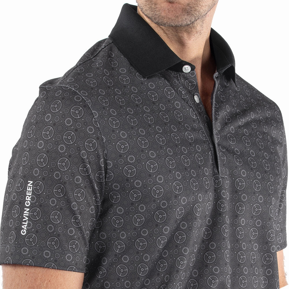 Galvin Green Miracle Polo Shirt - Sharkskin/Black Breathable Fit Sporty Layer