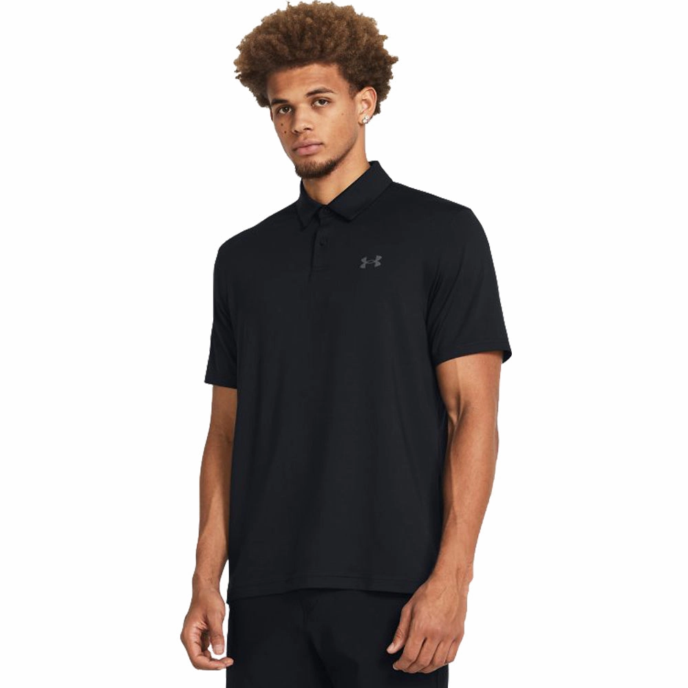 Under Armour T2G Polo Shirt - Black/Pitch Grey Recycled Polyester Blend