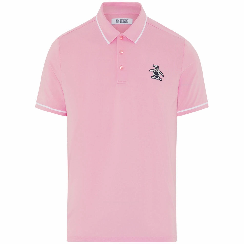 Original Penguin Heritage Polo Large Pete Logo Polo Shirt - Gelato Pink ReinforcedNeckline