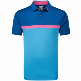 Adaptable Unisex versatility FootJoy Colour Block Interlock Polo Shirt - Ocean