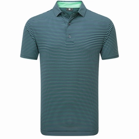 Active Essentials Tagless Neckline FootJoy Triple Pinstripe Lisle Polo Shirt - Navy