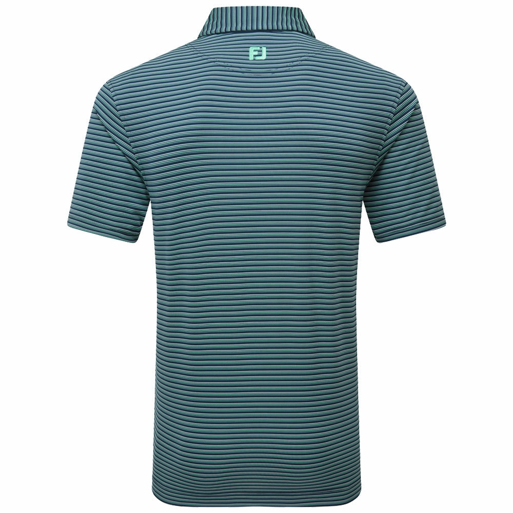 FootJoy Triple Pinstripe Lisle Polo Shirt - Navy Travel Fashion Breathable wear