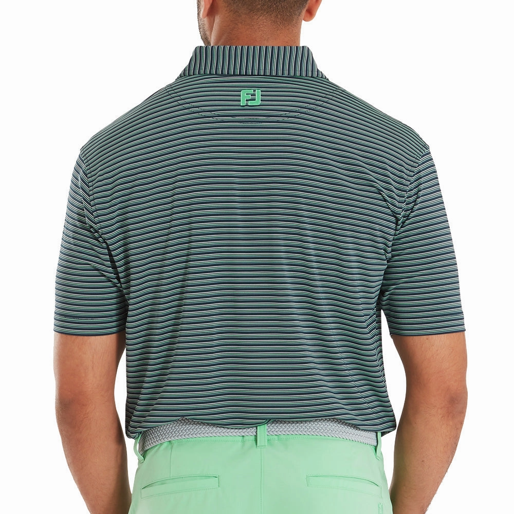 Daily Favorite Classic Layer Wear FootJoy Triple Pinstripe Lisle Polo Shirt - Navy
