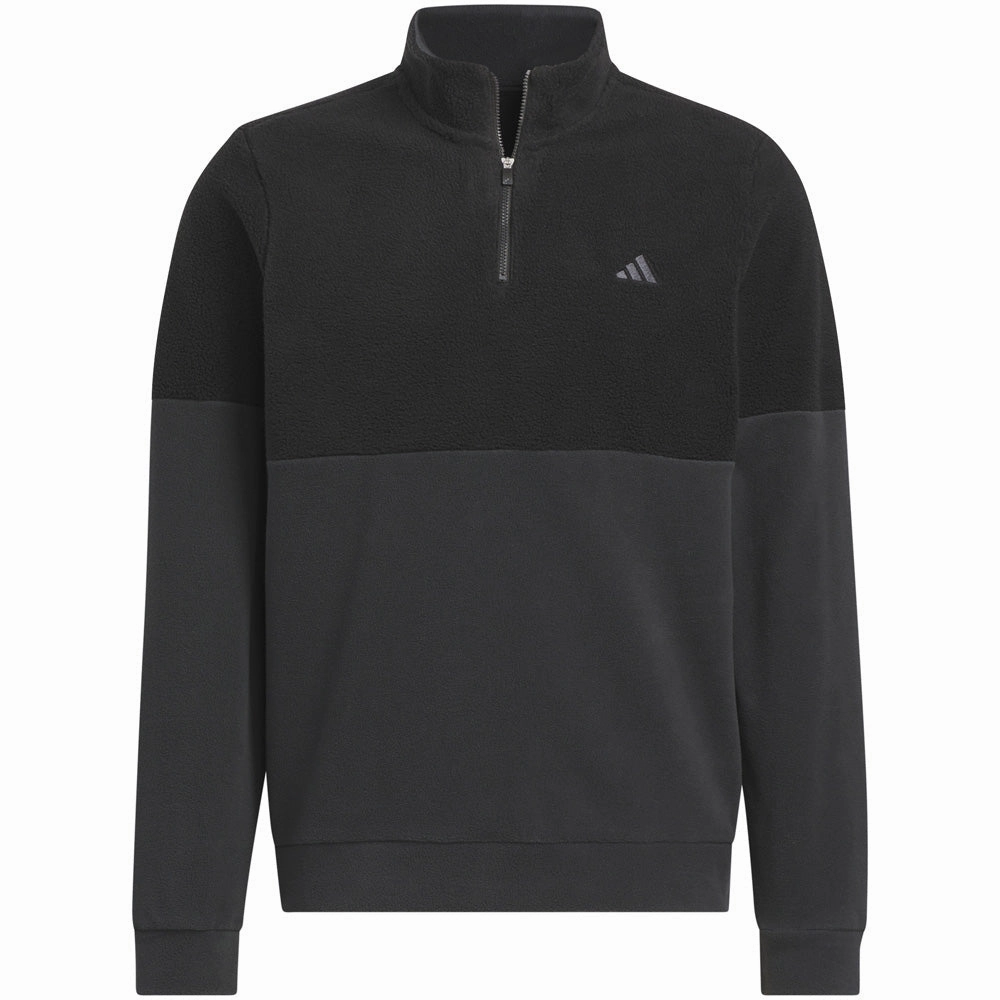 adidas Ultimate365 Fleece 1/4 Zip Pullover - Black/Carbon workout wear product abstract mystery