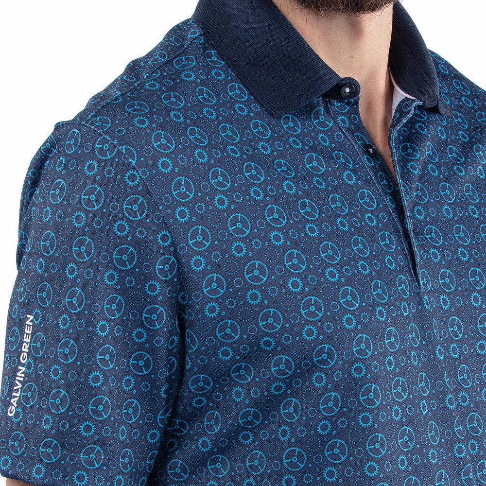 Galvin Green Miracle Polo Shirt - Aqua/Navy Casual Everyday