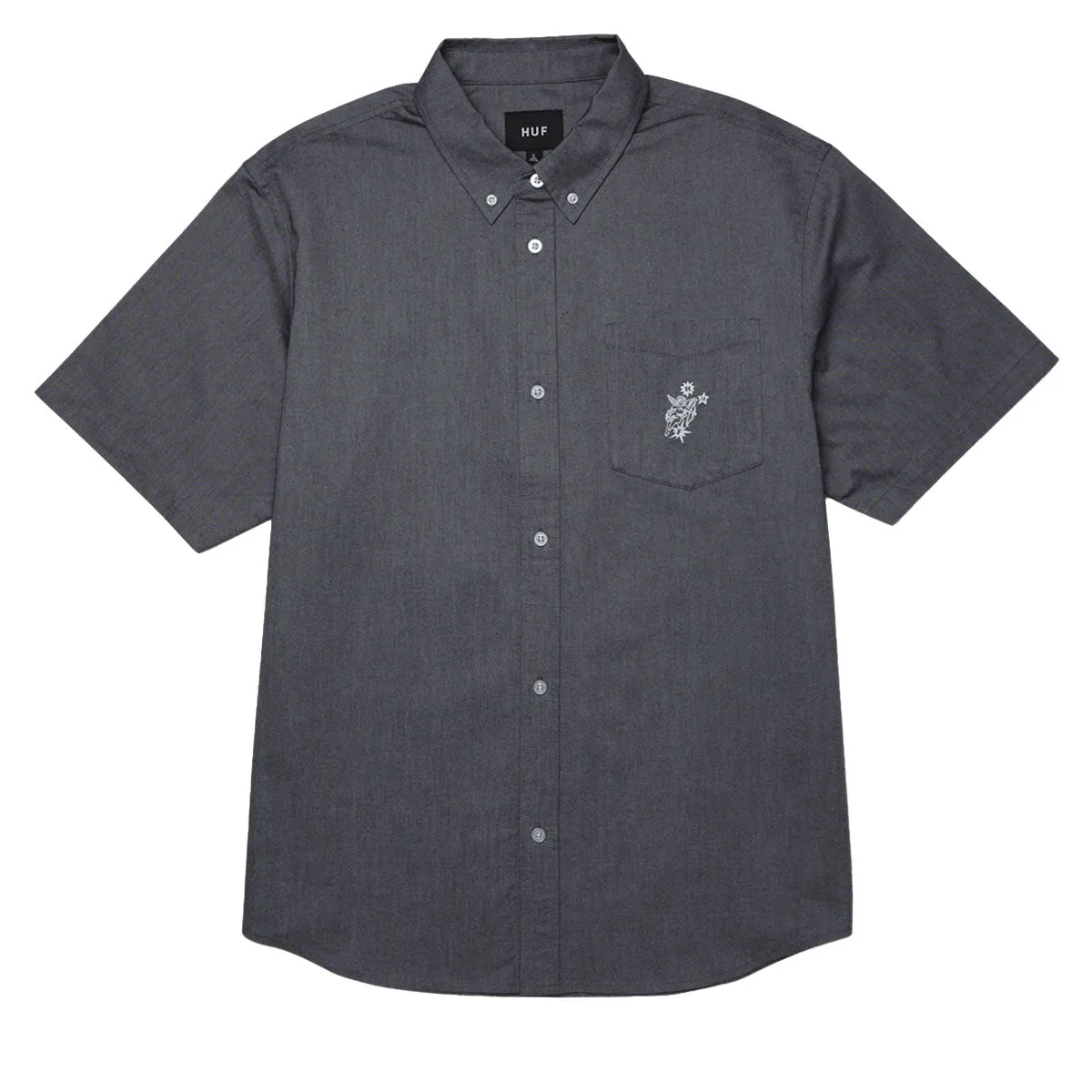 Trendy Outfit HUF Icarus Oxford Shirt - Washed Black