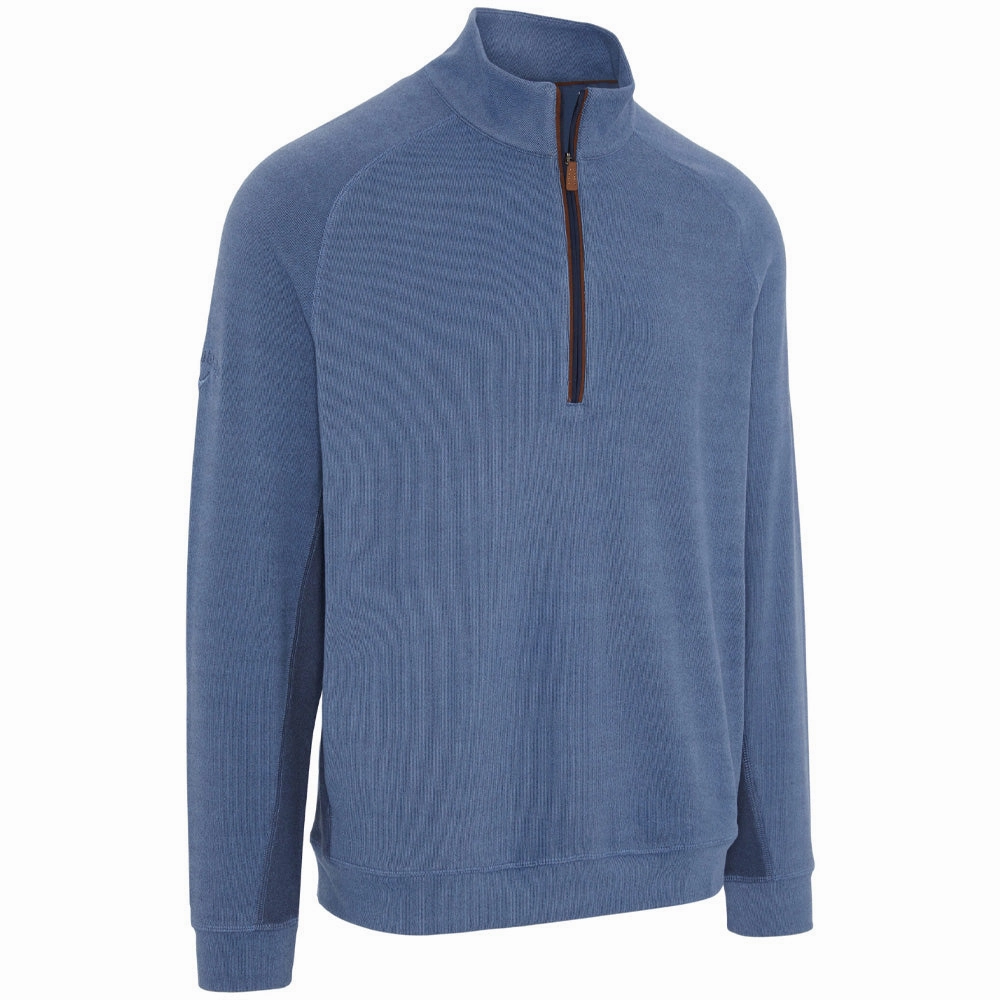 Street Minimal Street Layer Callaway Brushed Rib 1/4 Zip Pullover - Peacoat Heather