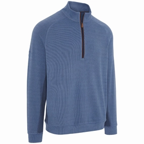 Street Minimal Street Layer Callaway Brushed Rib 1/4 Zip Pullover - Peacoat Heather