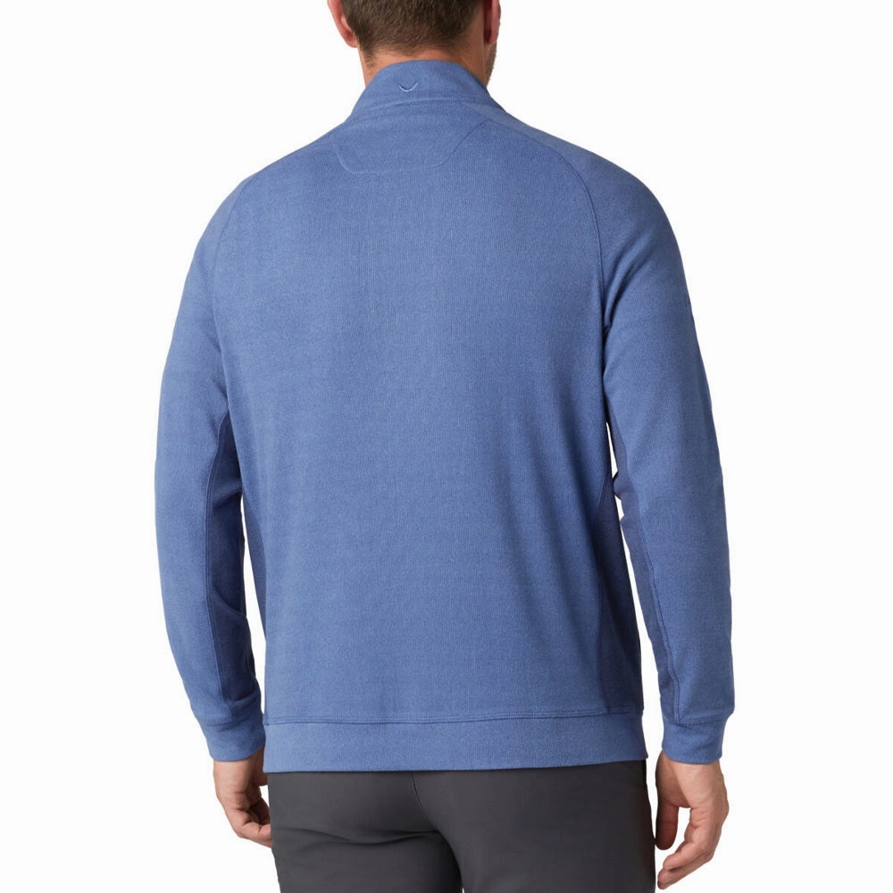 Everyday Comfort product generic practicality Callaway Brushed Rib 1/4 Zip Pullover - Peacoat Heather