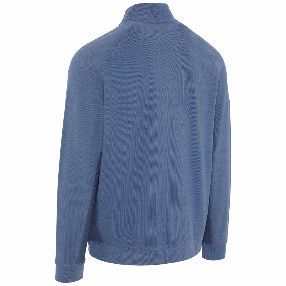 Callaway Brushed Rib 1/4 Zip Pullover - Peacoat Heather Weekend Fit Flannel