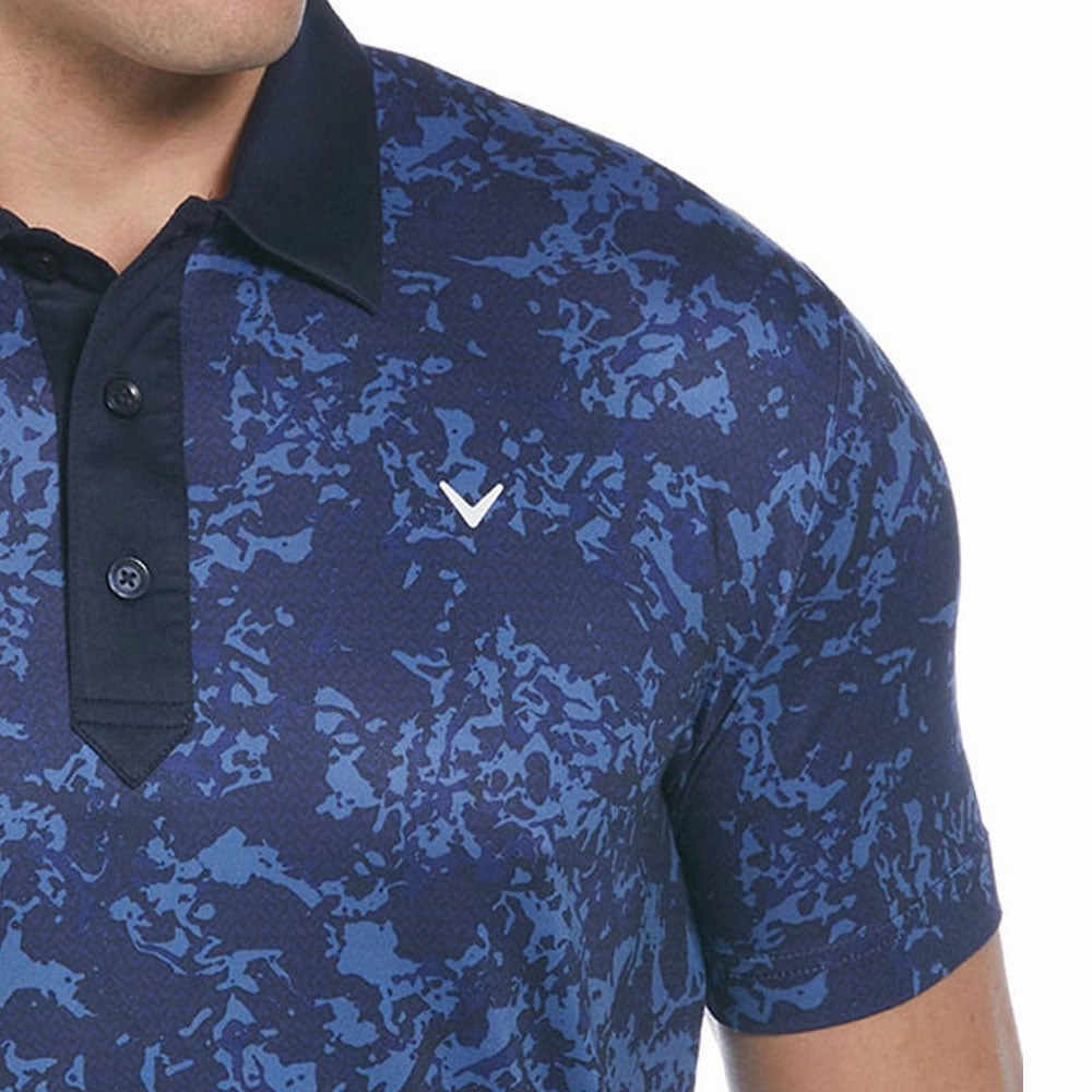Callaway All Over Abstract Polo Shirt - Navy Blazer Essential Look