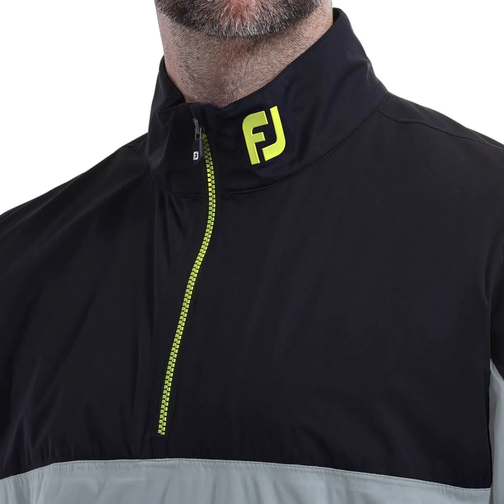 FootJoy HydroKnit 1/2 Zip Waterproof Jacket - Black/Grey/Lime Multi Directional Stretch