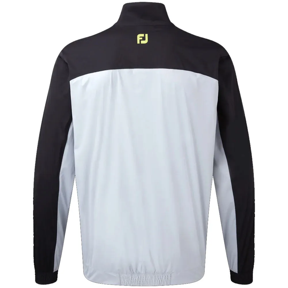 FootJoy HydroKnit 1/2 Zip Waterproof Jacket - Black/Grey/Lime Taped Neckline