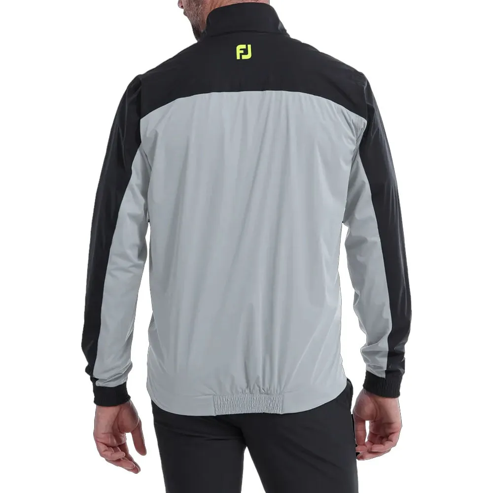 FootJoy HydroKnit 1/2 Zip Waterproof Jacket - Black/Grey/Lime Quick Dry Material Adjustable drawstring