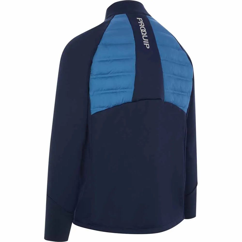 Active Wear Flat Lock Stitching ProQuip Helm Quilt Jacket - Navy/Mid Blue