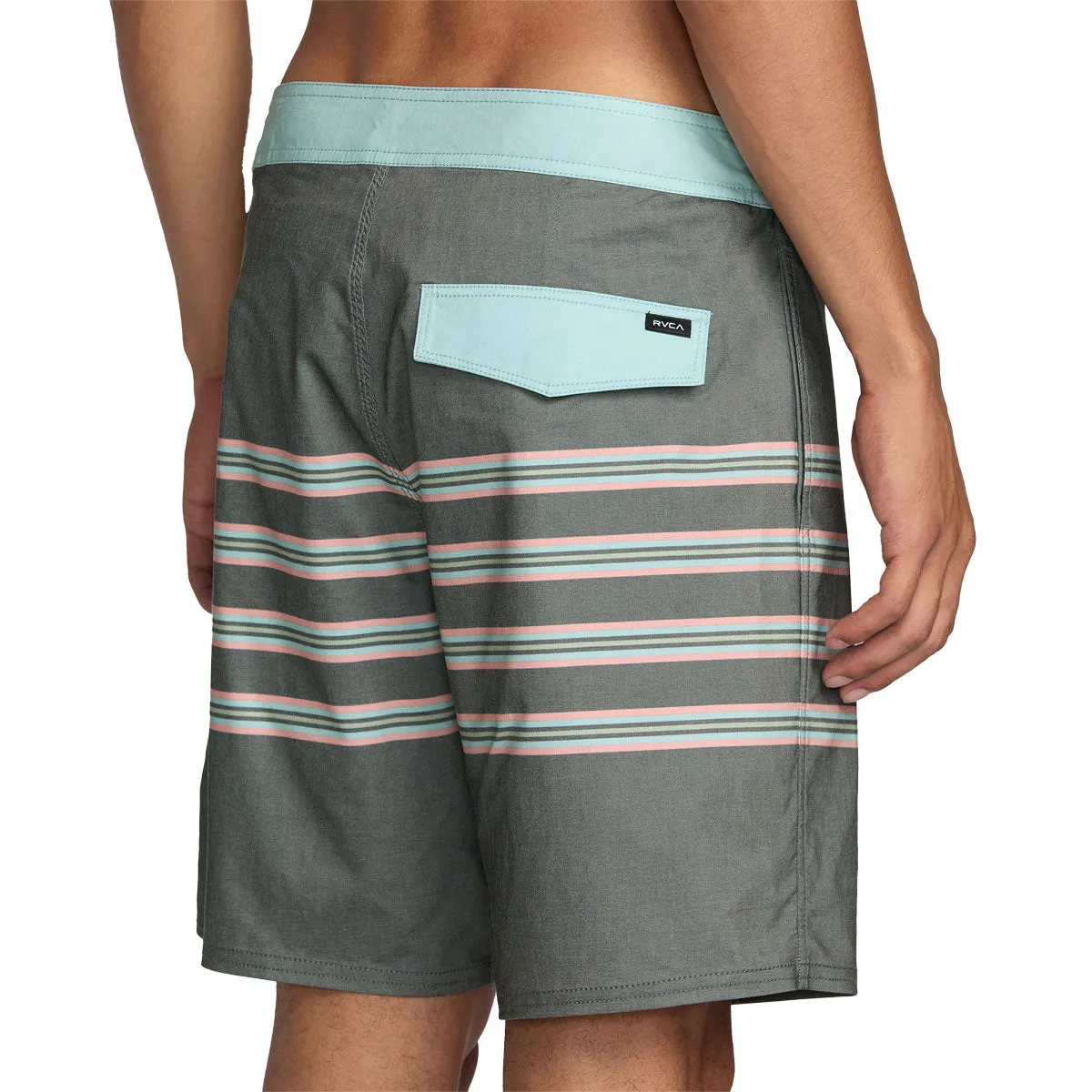 RVCA County Line 18 Boardshorts - Black Light Coverage Trendy Waist