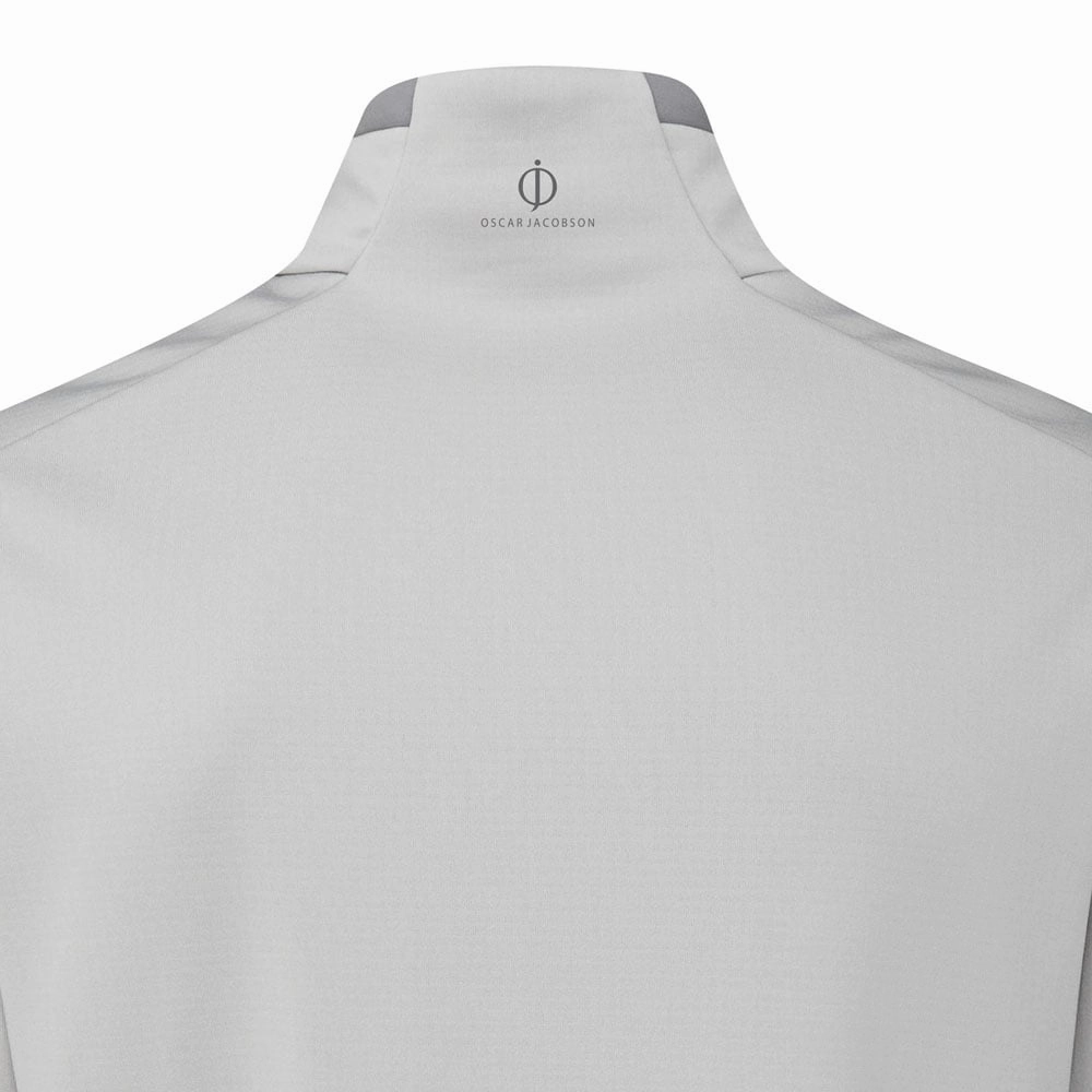 Oscar Jacobson Talbot Tour Mid Layer 1/2 Zip Pullover - Light Grey Trendy Colors Cold Weather Wear