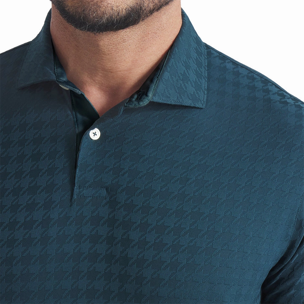 ethical Puma MATTR Houndstooth Polo Shirt - Green Terrain