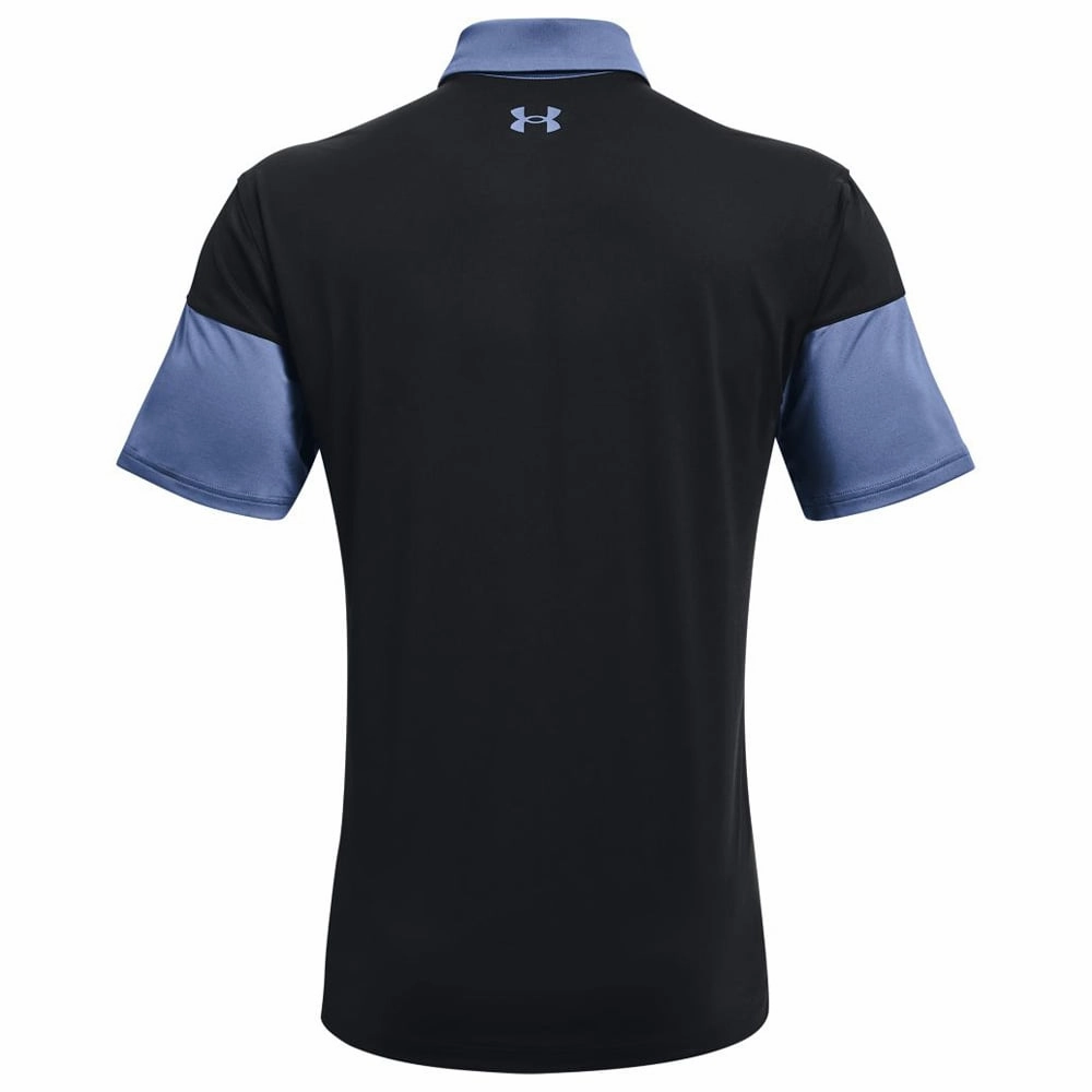Ergonomic Cut Under Armour T2G Blocked Polo - Mineral Blue/Black