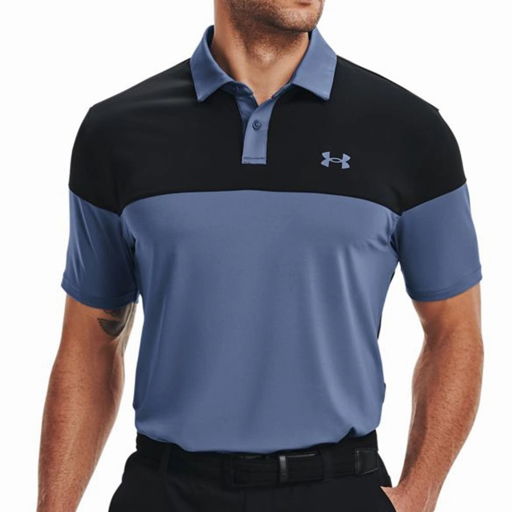Bold colors Under Armour T2G Blocked Polo - Mineral Blue/Black