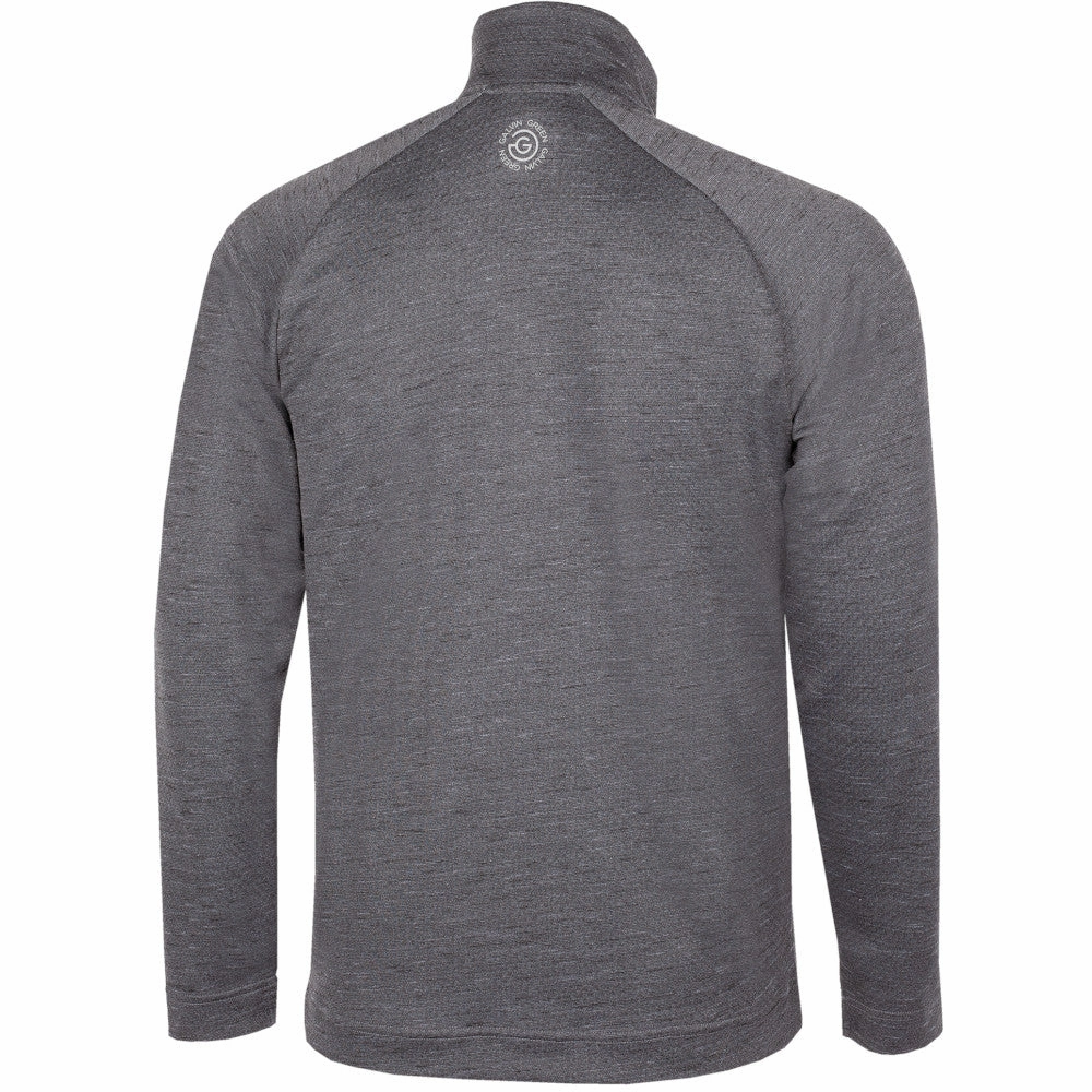 men Galvin Green Dion 1/4 Zip Pullover - Black Melange