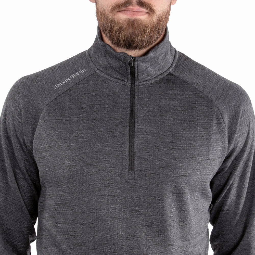 Cozy Street Style Galvin Green Dion 1/4 Zip Pullover - Black Melange