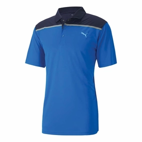 Wool combination Versatile Top Puma Rotation Bonded Colourblock Polo Shirt - Star Sapphire/Navy