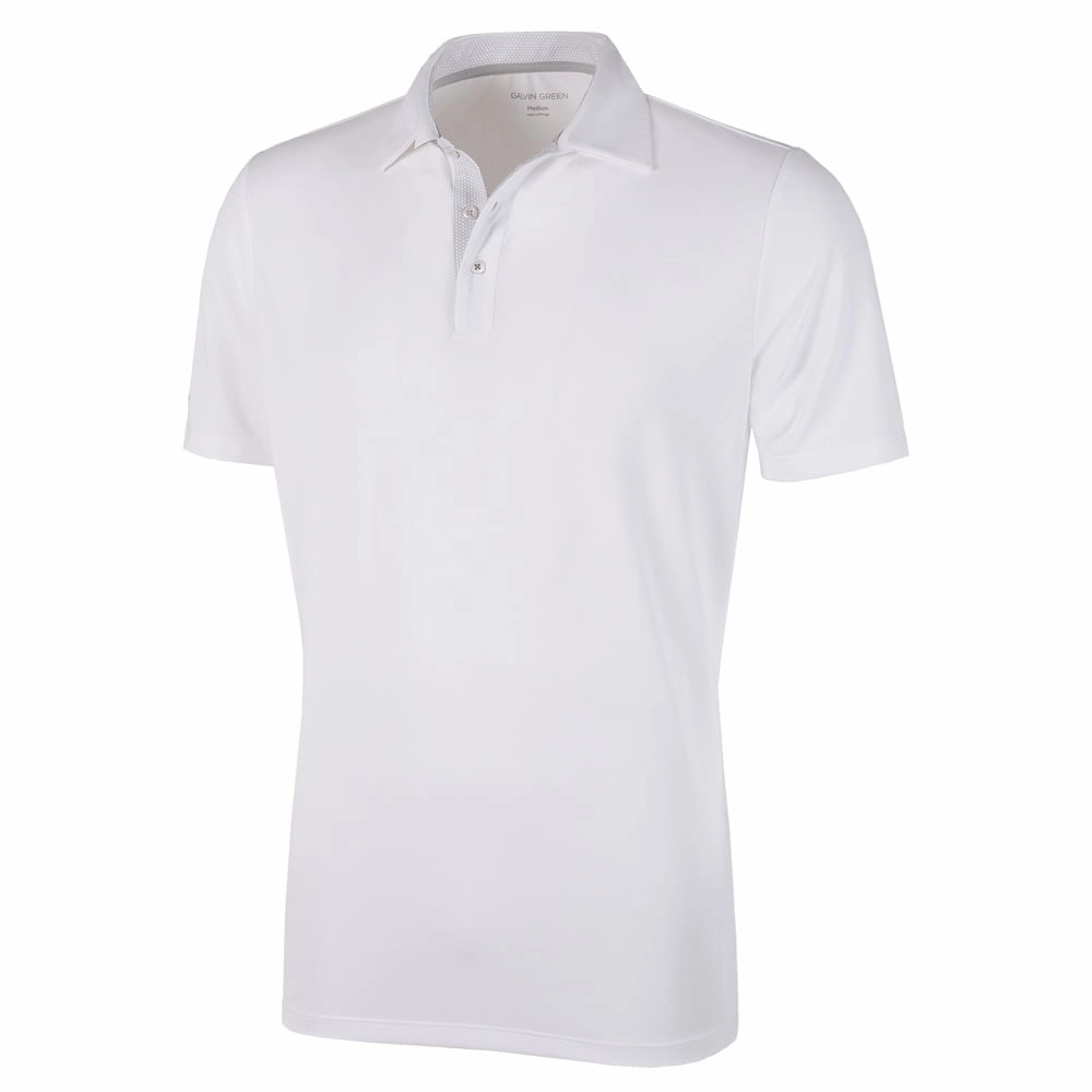 Galvin Green Milan Polo Shirt V8  - White FlexibleCollarOptions