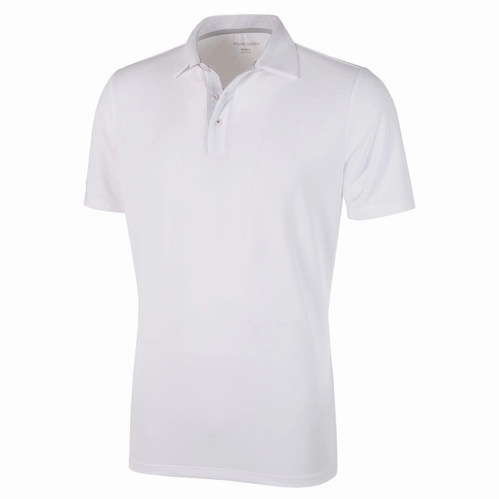 Galvin Green Milan Polo Shirt V8  - White Minimalist Wear Travel Ready