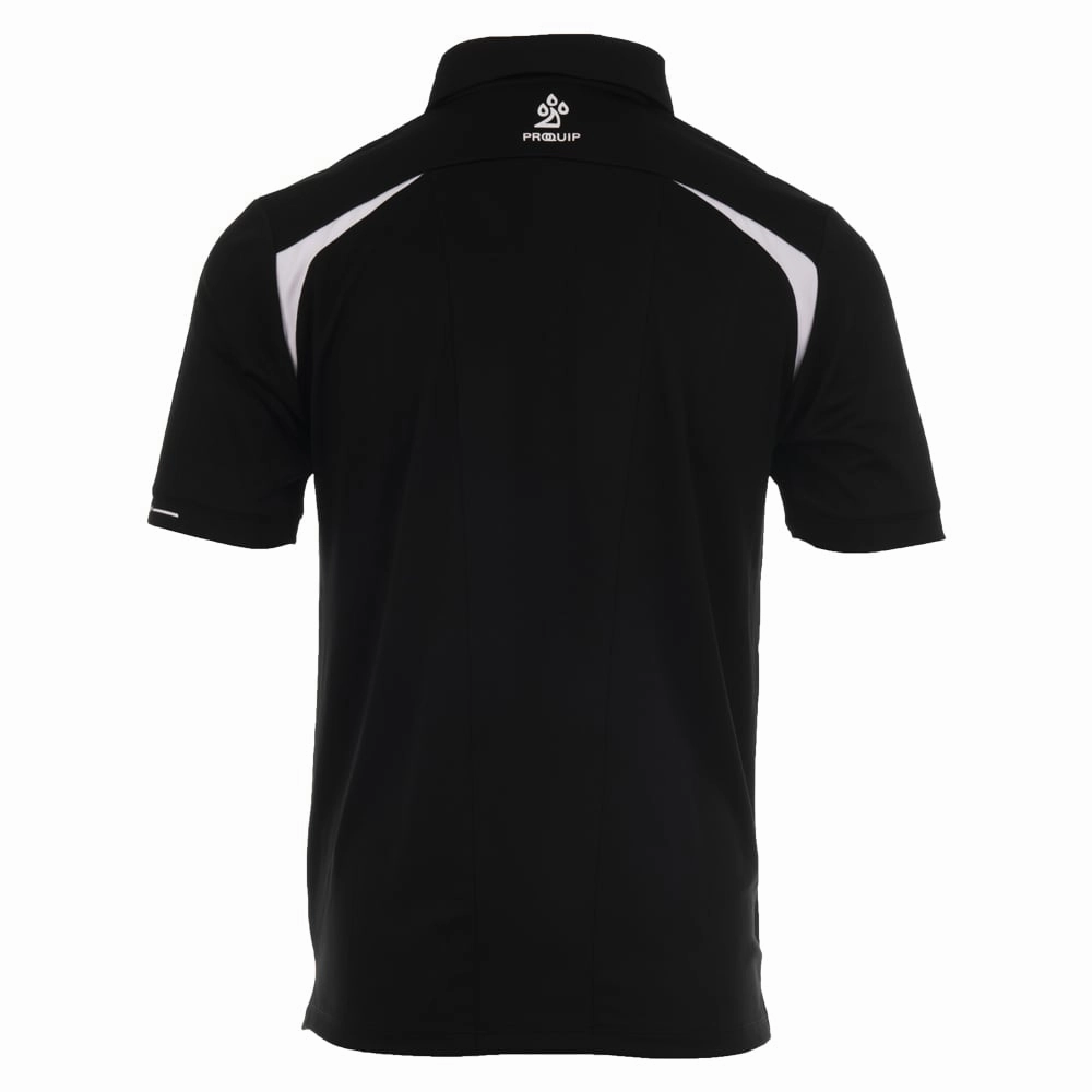 Lightweight Design Chilly Day Style ProQuip Technical Panel Golf Polo Shirt - Black