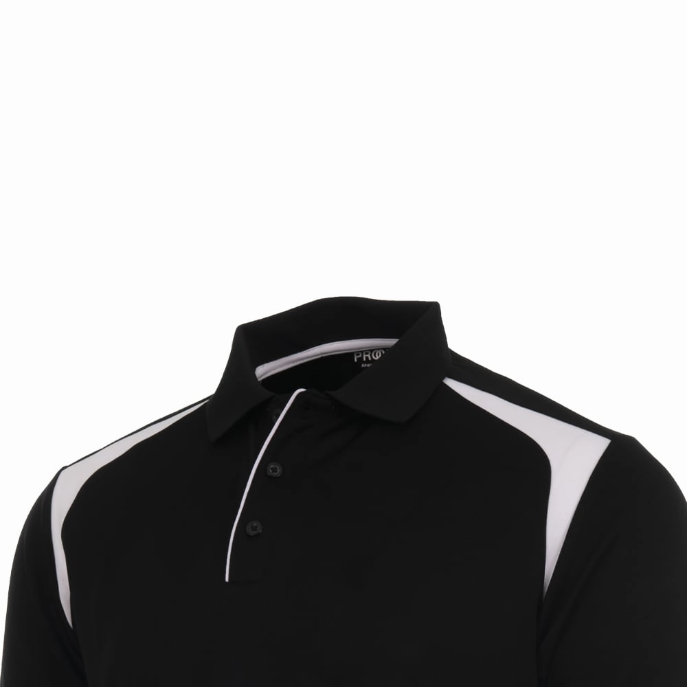 ProQuip Technical Panel Golf Polo Shirt - Black Breathable Yarn Composition Classic Style