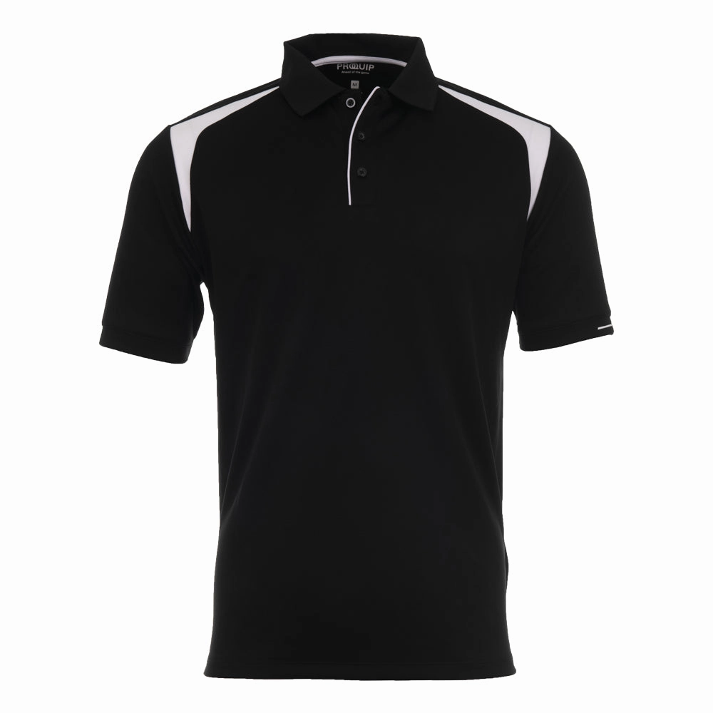 ProQuip Technical Panel Golf Polo Shirt - Black EnhancedDurabilityFinish