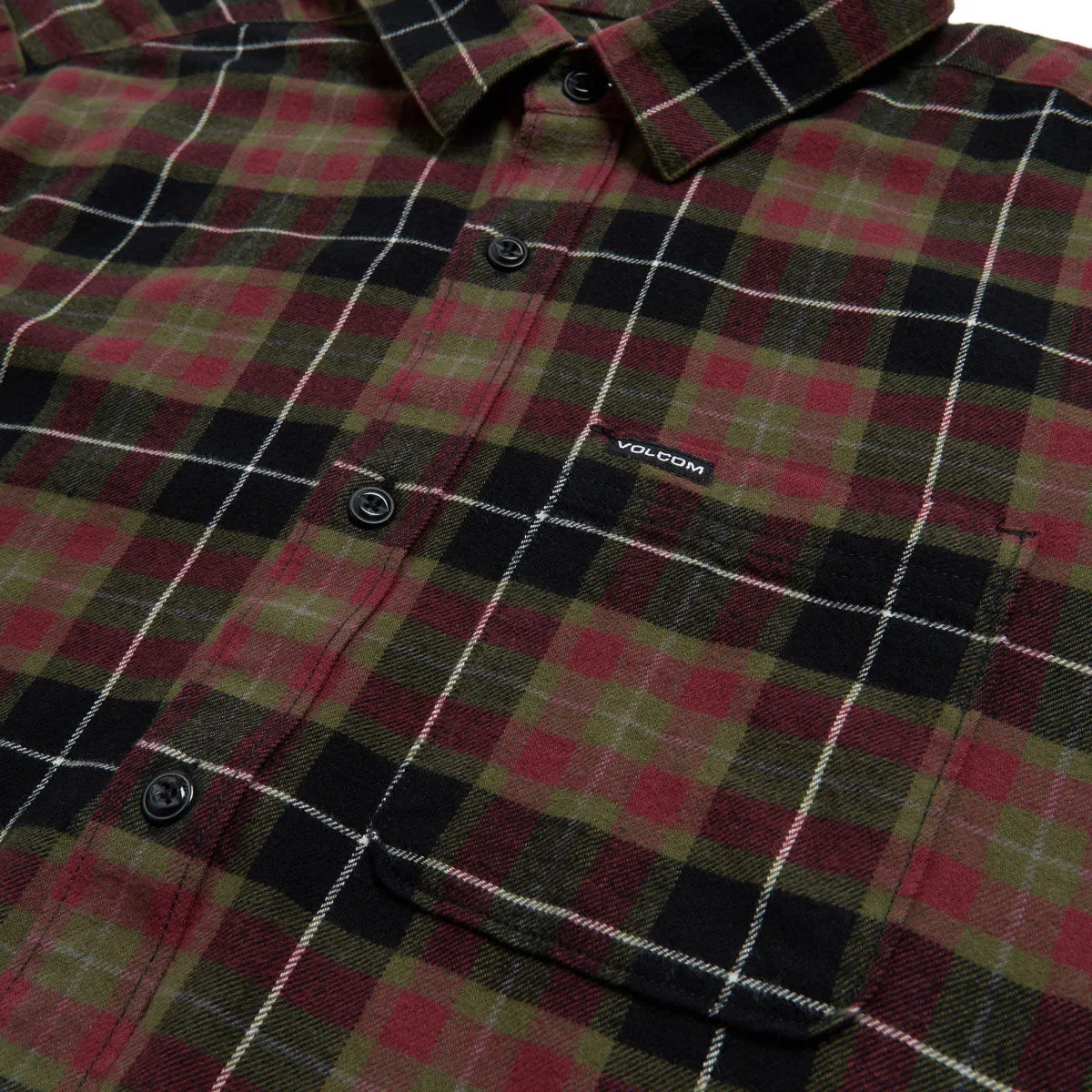 Volcom Caden Plaid Long Sleeve Shirt - Black 2025 Workwear Style