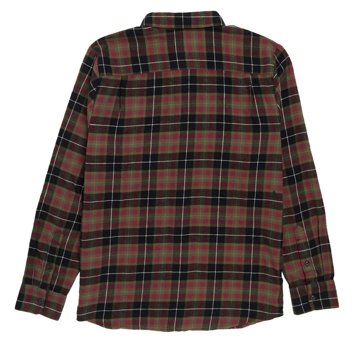 Volcom Caden Plaid Long Sleeve Shirt - Black 2025 Spring Collection Athletic Look