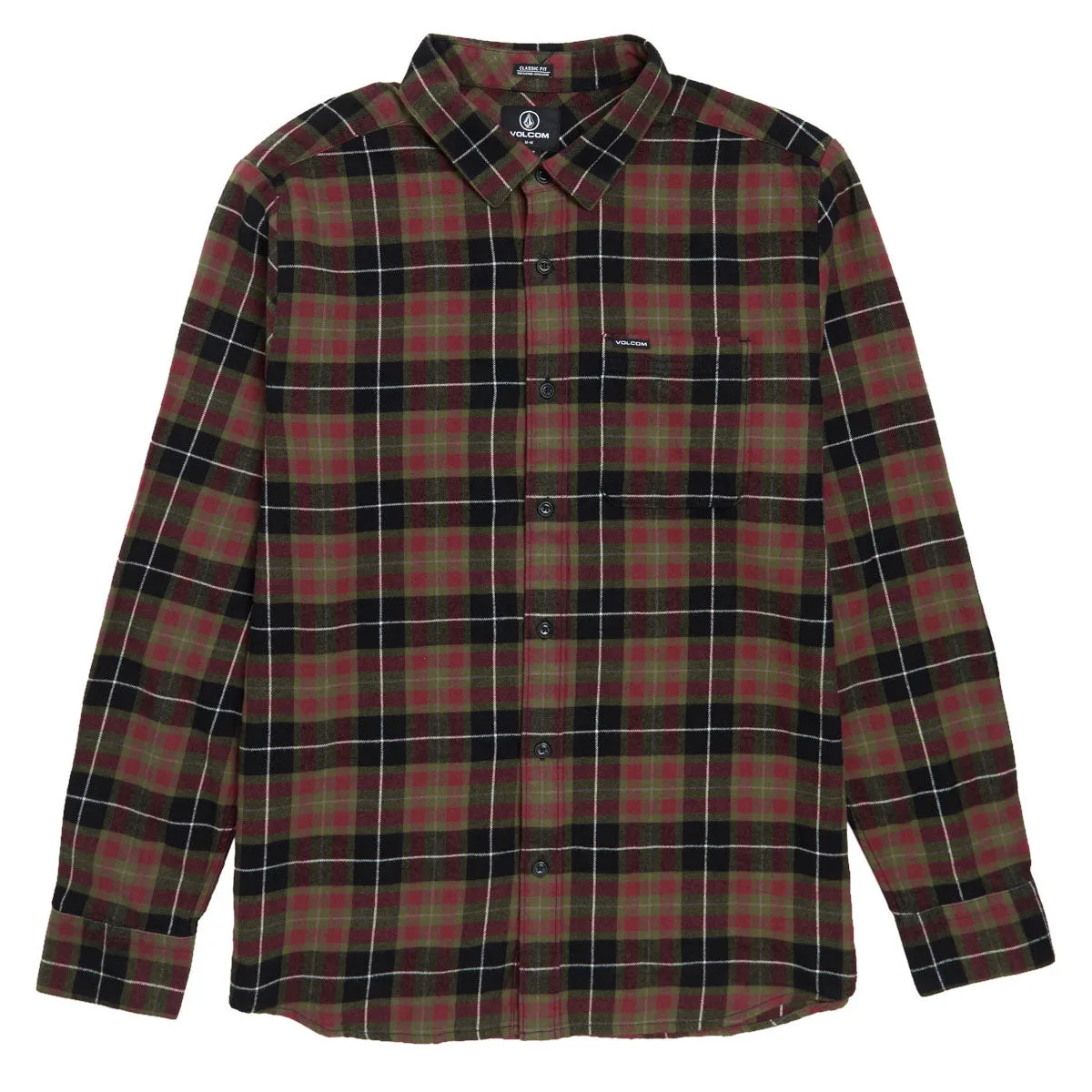 Volcom Caden Plaid Long Sleeve Shirt - Black 2025 Casual Elegance