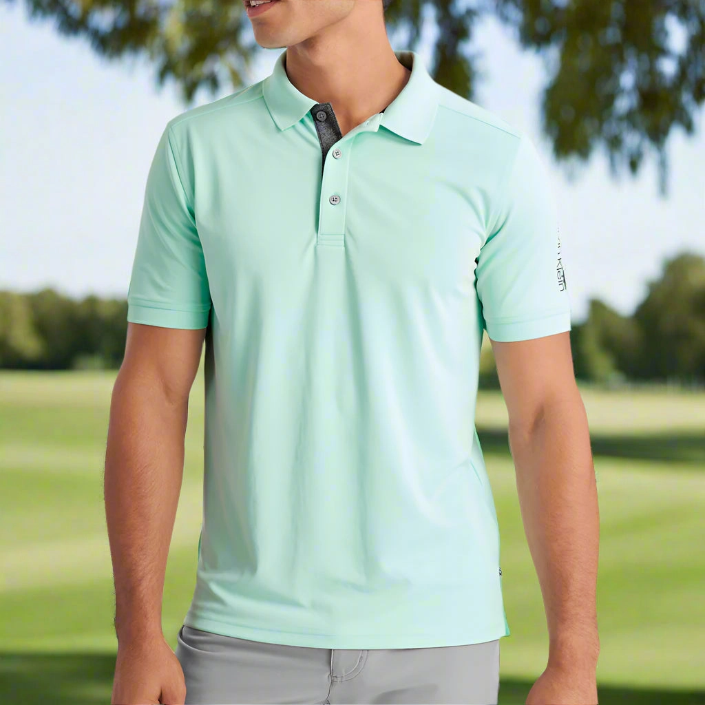 Calvin Klein Club Polo Shirt - Aqua Trendy Design Modern Simplicity