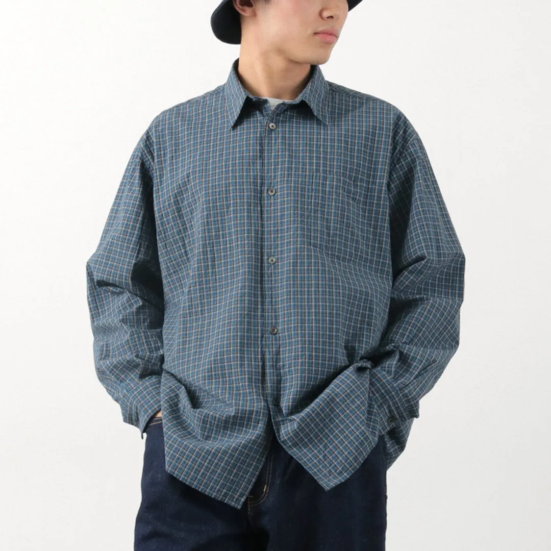 FUJITO / Big Size Shirt Small Check Trendy Outfit