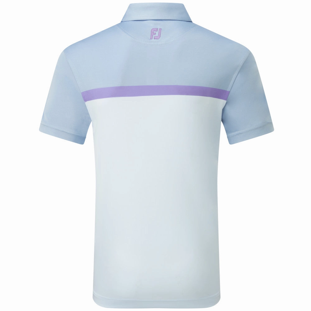 FootJoy Colour Block Interlock Polo Shirt - Mist UV protected Raw Hem Finish