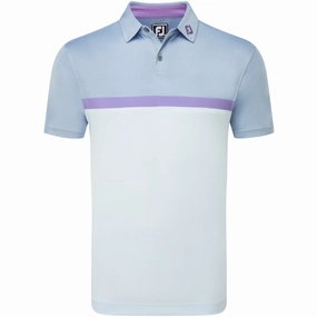 FootJoy Colour Block Interlock Polo Shirt - Mist Comfortable Stretch