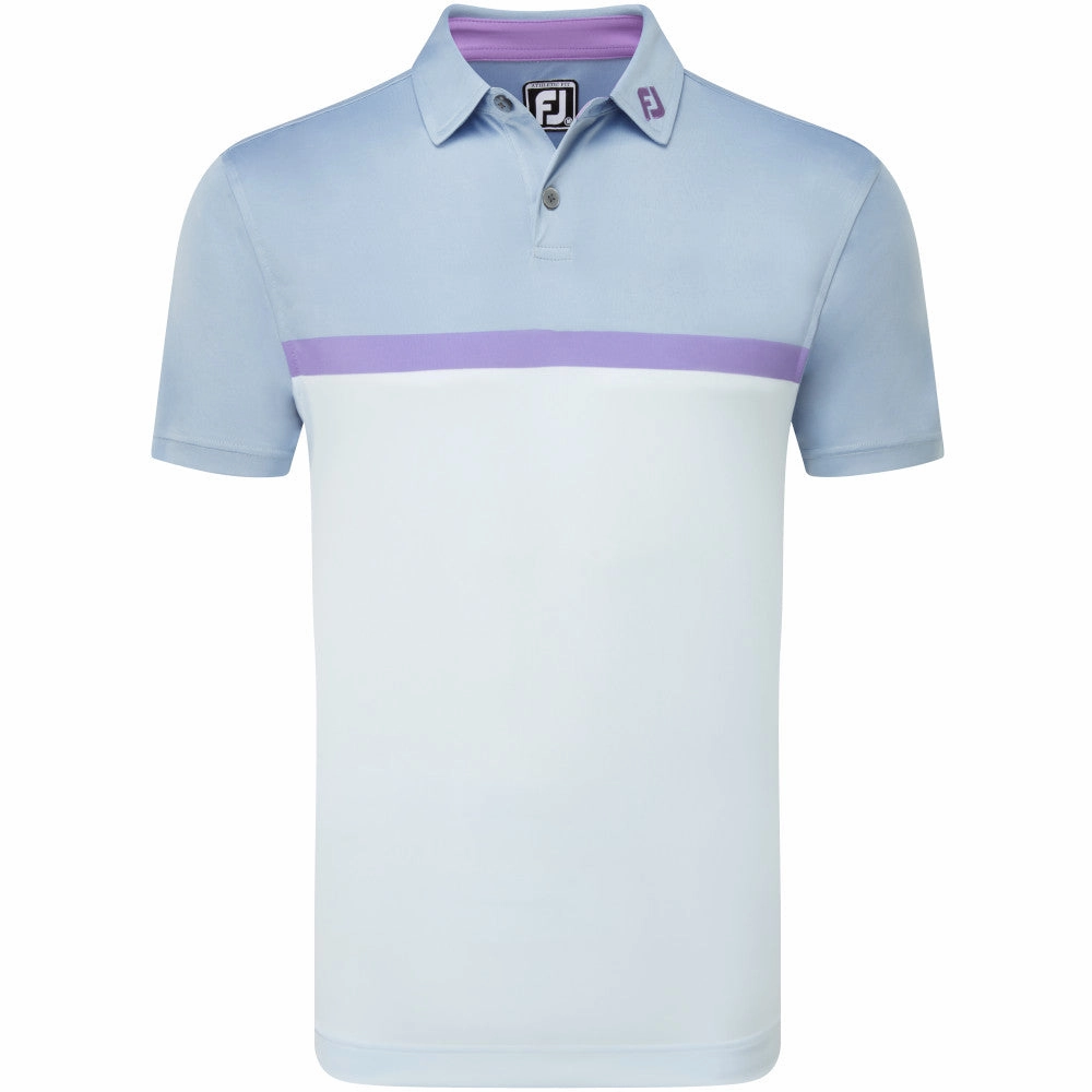 FootJoy Colour Block Interlock Polo Shirt - Mist Comfortable Stretch