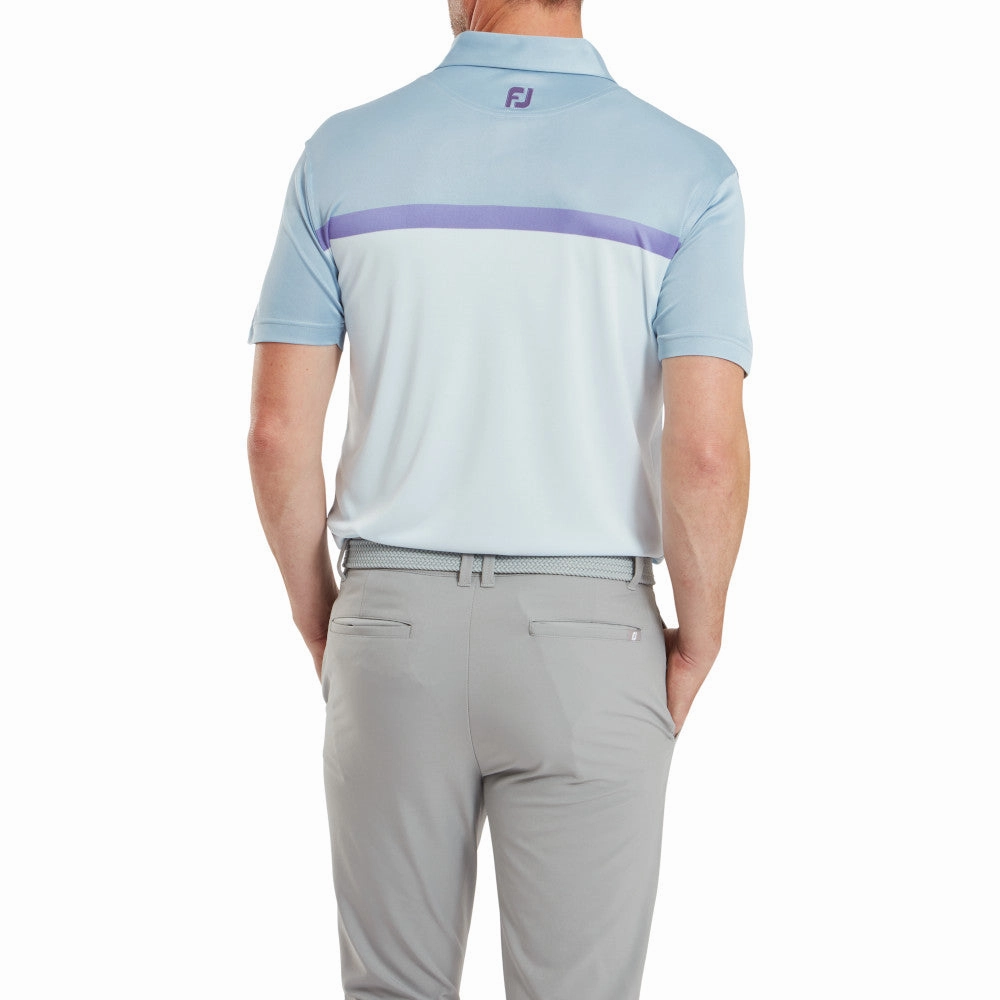 FootJoy Colour Block Interlock Polo Shirt - Mist Chilly Day Style Polka Dot Pattern