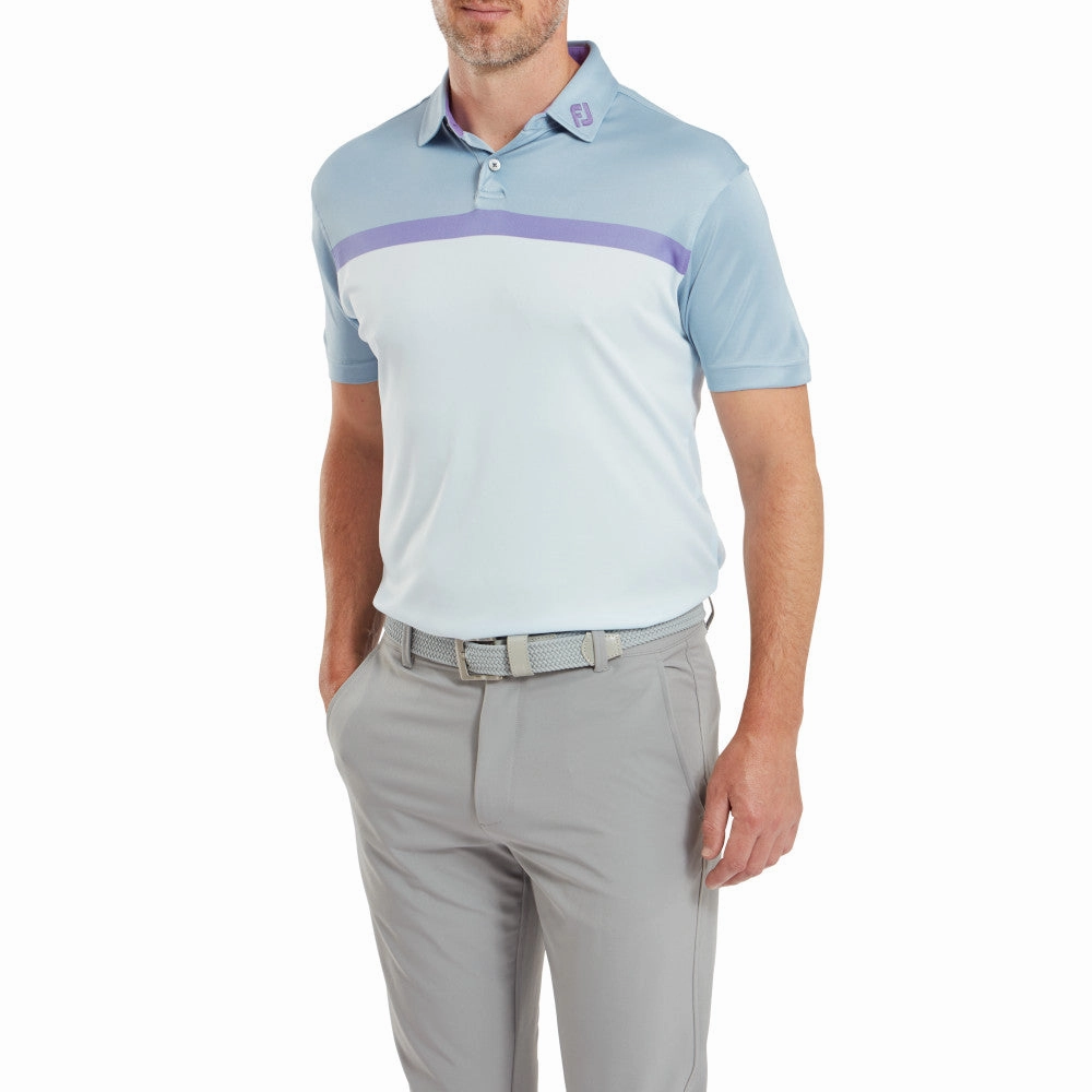 Stretch Fabric Technology Abstract mystery FootJoy Colour Block Interlock Polo Shirt - Mist