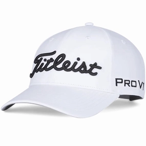 Titleist Tour Performance Cap - White/Black Casual Sunday Wrinkle Resistant