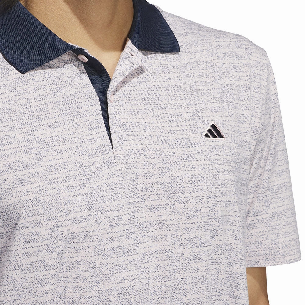 Cotton Blend adidas Go-To Printed Polo Shirt - Sandy Pink Mel