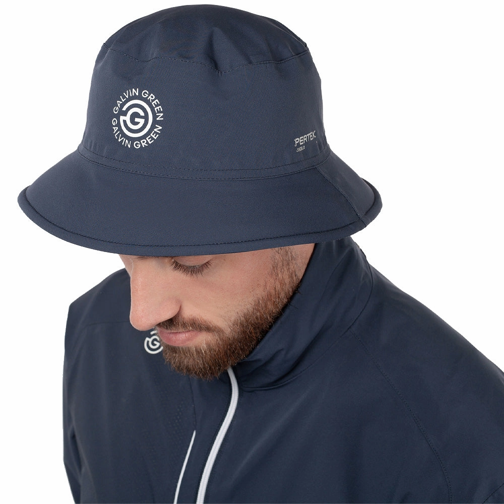 Galvin Green Aiden Waterproof Hat - Navy Eye Catching Mild Weather