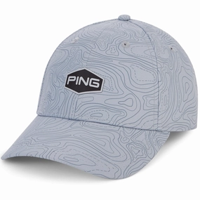 casual outing Ping Map Print Cap - Silver