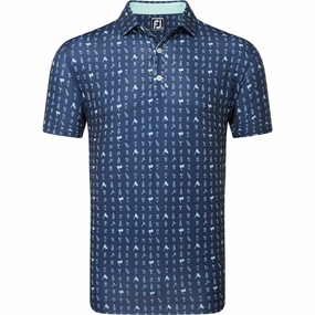 Temperature Regulating Essential Comfort FootJoy The 19th Hole Lisle Polo Shirt - Navy