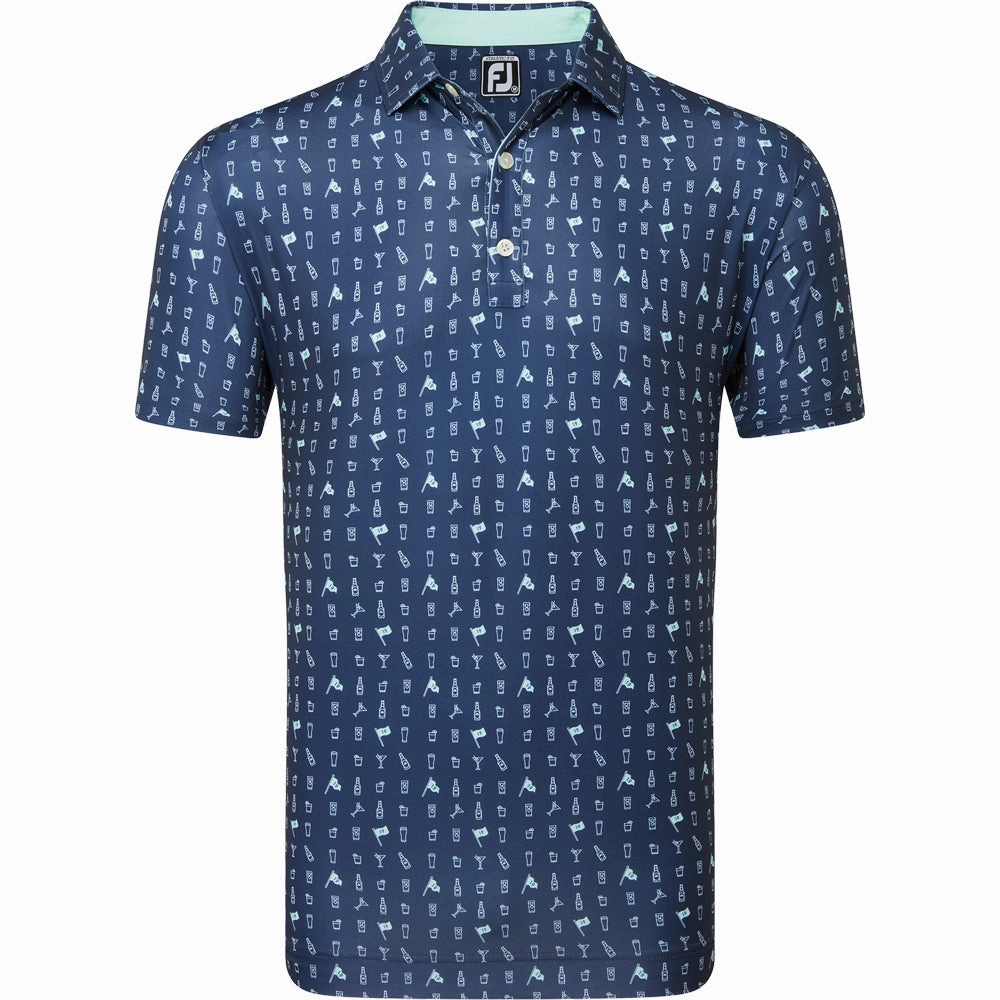Temperature Regulating Essential Comfort FootJoy The 19th Hole Lisle Polo Shirt - Navy